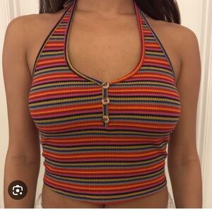 Urban Outfitters Vibrant Striped Halter Top